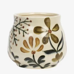 Urtepotteskjuler med blomstermotiv