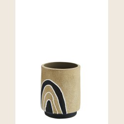 Terracotta vase/skjuler sand/hvid/sort