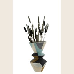 Terracotta Vase, bl/sort/sennep