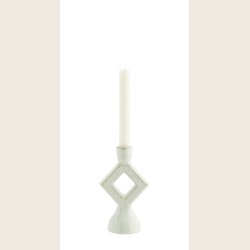 Lysestage med firkant, hvid