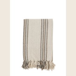 Stribet plaid i genanvendt bomuld