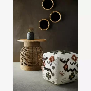 Rundt spejl med bambusramme, lille