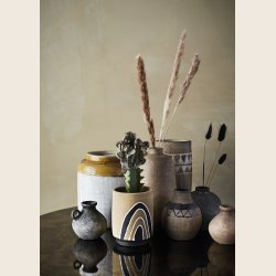 Terracotta vase/skjuler sand/hvid/sort