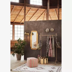 Rektangulrt spejl med bambusramme