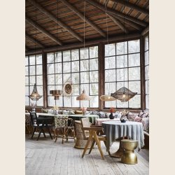 Taburet i messing-look