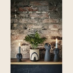 Terracotta vase/skjuler sand/hvid/sort