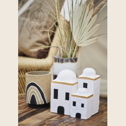 Terracotta vase/skjuler sand/hvid/sort