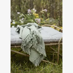 Plaid i genanvendt bomuld