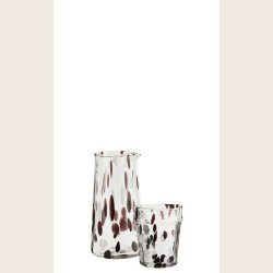 Glaskande med brune dots